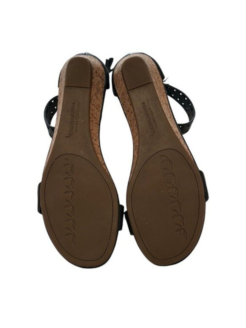Koolaburra by UGG Marlana Wedge Sandals Womens 8 Black Ankle Strap Studded - Picture 5 of 9